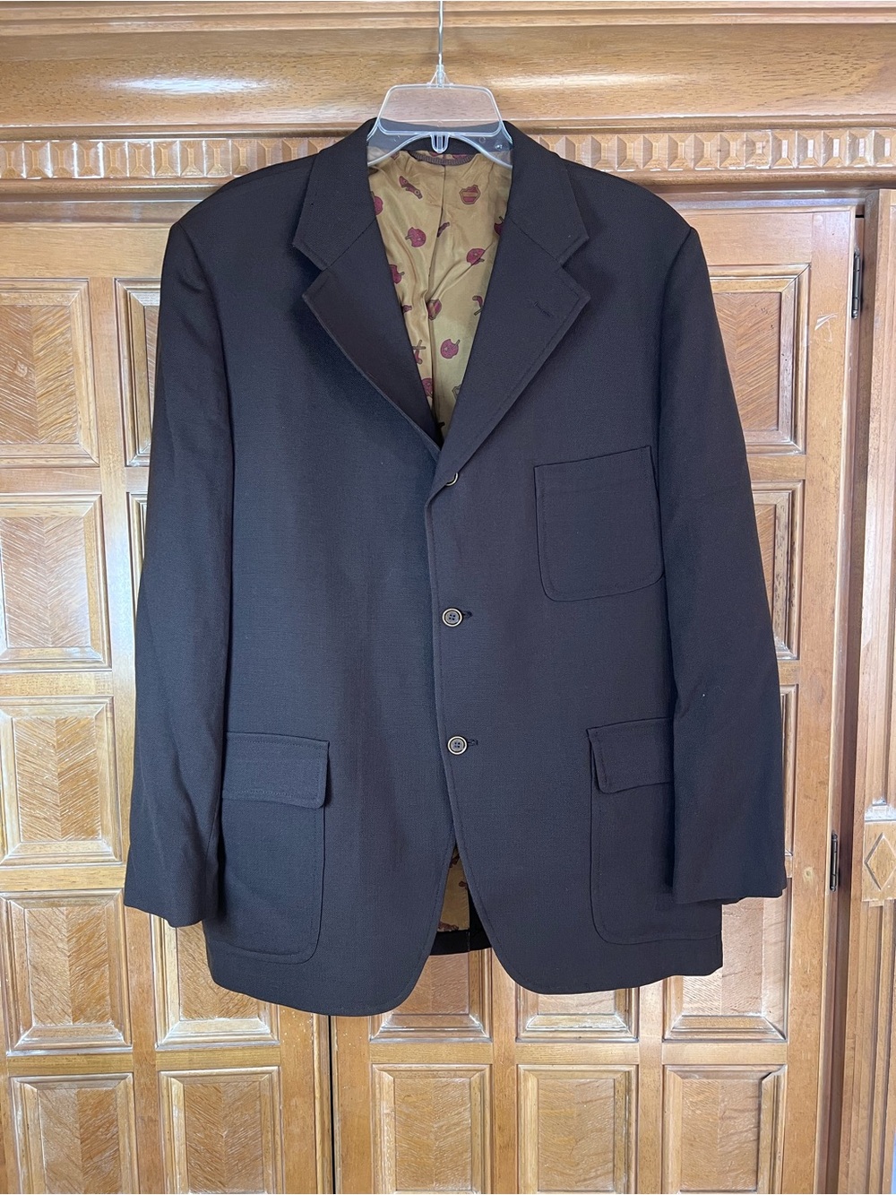 NFL by Curlee Men’s Sport Coat Blazer Dark Brown Novelty Sports Lining 3 Button